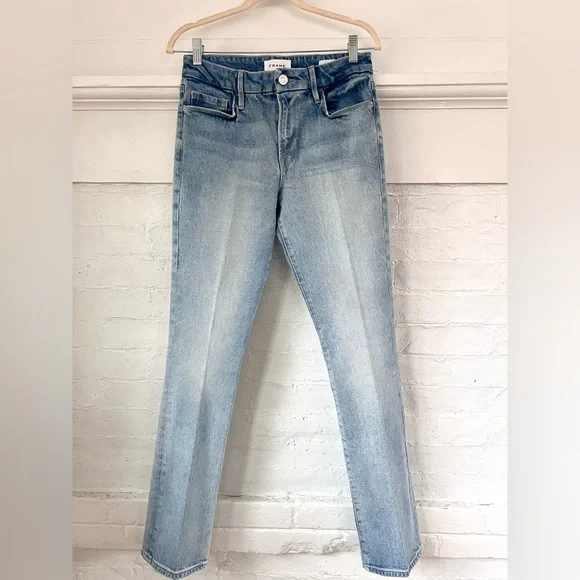 Frame Le Mini Boot in Kerwin Wash Mid Rise Light Wash NWOT Size 28 - Picture 2 of 16